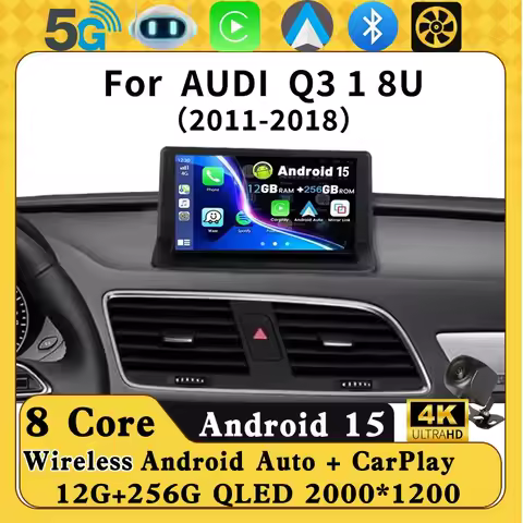 Android 15 For Audi Q3 1 8U 2011 - 2018 2K QLED Android Car Radio Multimedia Video Player GPS Stereo
