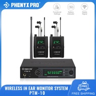 Phenyx Pro PTM-10B Wireless in Ear Monitor System True Stereo UHF IEM in Ear Monitors for Musicians
