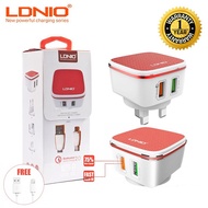 LDNIO A2405Q Qualcomm Quick Charge 3.0 Dual USB Charger UK Plug Ready Stock