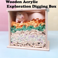 Hamster Wooden Acrylic Exploration Digging Box Hideout Room