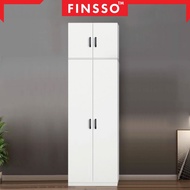 [NEW✅] FINSSO: CHENNAI Wooden Wardrobe Almari Baju 260CM Extra Height Moden Minimalis Reka Bentuk El