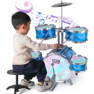 Kids Drum Set for Toddlers with 5 High Drums & Lights (Vibrating-Controlled) & Alloy, Drum Kit Music