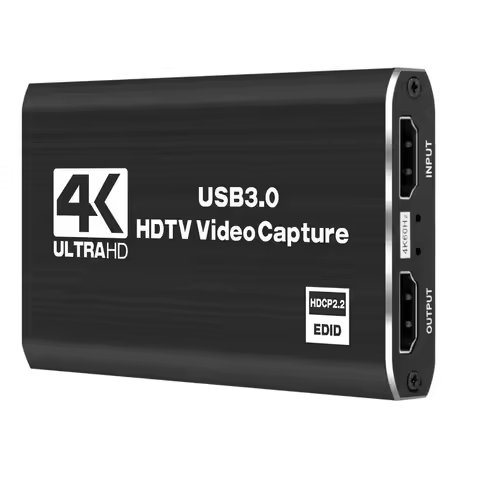 4K USB 3.0 Video Capture Card, HDMI-compatible HDTV Recorder Grabber for Game Recording, PC, Game Au