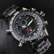 jam tangan pria SA8509 rantai stainless dual time