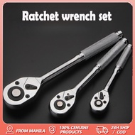 90 tooth 3-piece ratchet wrench, quick reversible release, chrome alloy polished ratchet wrench, 1/4