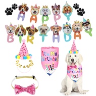Dog Bandana Dog Birthday Decoration Set Triangle Dog Birthday Bandana for Small Medium Large Dog Bir