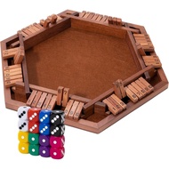 Shut The Box Premium Wooden Dice Game - Handcrafted Board Game 2-6 Players, Educational Math Learnin