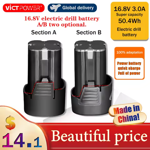 14.4V 16.8V Universal Lithium Battery Electric Wrench Replaceable Batter Lithium Drill Screwdriver B
