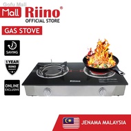 ∈Riino Infrared Tempered Glass Top Gas Stove with Burner Rings 702i