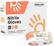 OMELAW Nitrile Gloves Portable Package with a Re-sealable Cover, Powder-free Latex free, 100/1000 count, Size S/M/L/XL