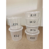 PP Round Plastic Container- R10/W12/W16/R20/R25/R30