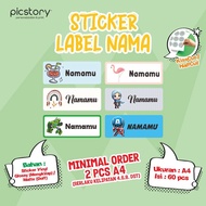 Children's Name Sticker - Waterproof Character Name Label Sticker