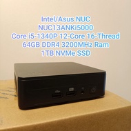 Intel (Asus) NUC NUC13ANKi5000, 64GB DDR4 3200MHz Ram, 1TB NVMe SSD, Wifi 6E, Windows 11