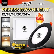 [SIRIM] LED Recess Downlight Black/White 12W 20W 24W for Plaster Ceiling 4Inch 6Inch 8Inch Lampu LED