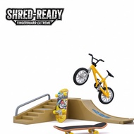 Finger Sports Toy Set: 1 Professional Skateboard and 1 Mini BMX Cycle