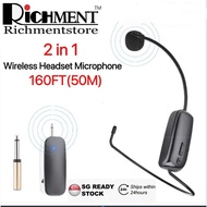 【✅SG READY STOCK】2 in 1 UHF Wireless Microphone Headset Handheld Mic System for Speaker Voice Amplifier Teach Tour Guide