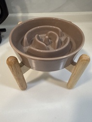 陶瓷慢食碗連木架 貓狗用