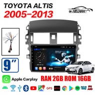 HO อ android 8 core QLED ระบบกล้องพาโนรามา 360 จอแอนดรอย 9นิ้วTOYOTA ALTIS 2008-2013 auto จอ androi