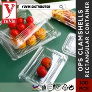 Ops Clamshell TP-1H TP-2H TP-3H / Clear Disposable Plastic Food Tray Box / Bekas Kuih TOLI Food Stor
