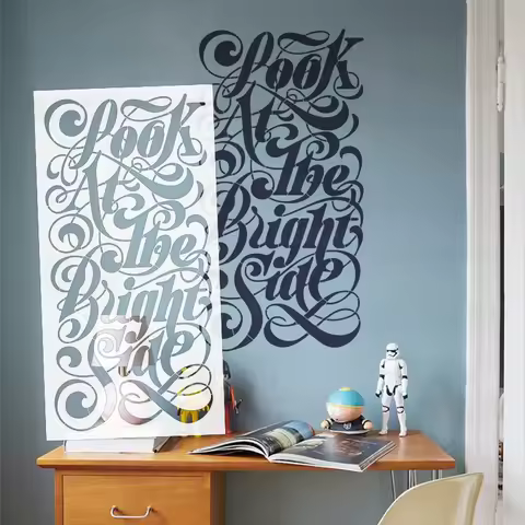 59cm - 98cm Stencil Wall For Painting Custom Template To Paint Calligraphy Typography Quote Look At