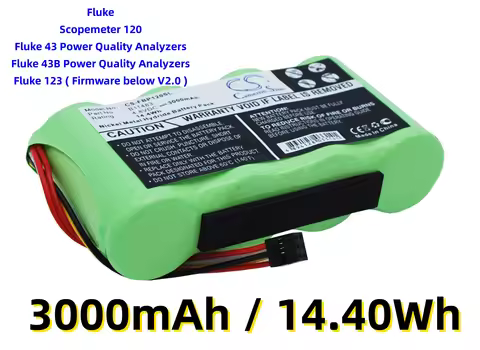 Replacement Battery for Fluke:B11483,BP120,Scopemeter 120,Fluke 43B Power Quality Analyzers,Fluke 12
