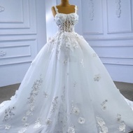 3D FLOWER WEDDING GOWN / WEDDING GOWN BROCADE / WEDDING PARTY