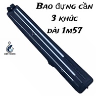 3-section rod bag 1m56 long with soft foam layer to protect the rod, 3-piece foldable rod bag for co