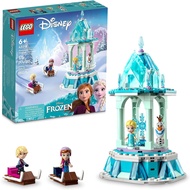LEGO Disney Frozen Anna and Elsa’s Magical Carousel 43218 Ice Palace Building Toy Set with Elsa Anna