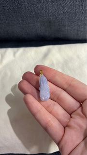 翡翠18K玉吊咀 A玉 濃紫白菜  （附証書）聖誕禮物、新年禮物、生日禮物、情人節禮物🎁