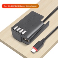 Type C to DMW-BLK22 Dummy Battery DC Power AC Adapter for Panasonic Lumix G9 DC-S5K DC-S5 GH5S GH5 I