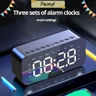 PROUDPEONY Temperature Display Clock, Digital Display FM Radio Function LED Digital Alarm Clock, Gif