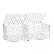 กล่องเกเบี้ยน ตาข่ายใส่หิน 1Mx2Mx1M ชุบกัลวาไนซ์ร้อน ทนสนิม กล่องลวดตาข่าย กล่องเกเบี้ยนใส่หิน กล่อ