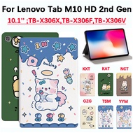 For Lenovo Tab M10 HD 2nd Gen 10.1'' Brand new Cute Bunny Cat High Quality Case Tab M10 10.1'' TB-X306X,TB-X306F,TB-X306V Tablet PC Case PU Leather Vertical Flap M10 TB-X306X case