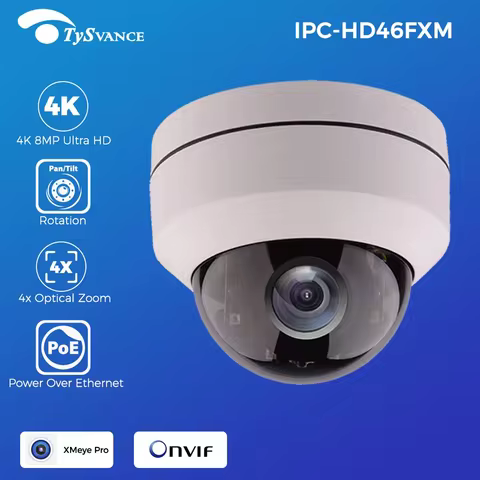 XMeye Pro 4K 8MP 5MP PTZ PoE IP Camera IR 50m Indoor Video CCTV Security Dome 5.0MP 4X Optical Zoom 
