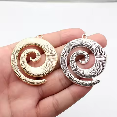 WYSIWYG 1pcs 54x47mm 2 Colors Antique Silver Color Kc Gold Color Vortex Charms For DIY Jewelry Makin
