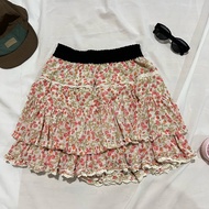 Floral Layered Skirt Second-Hand Japanese Brand axes femme