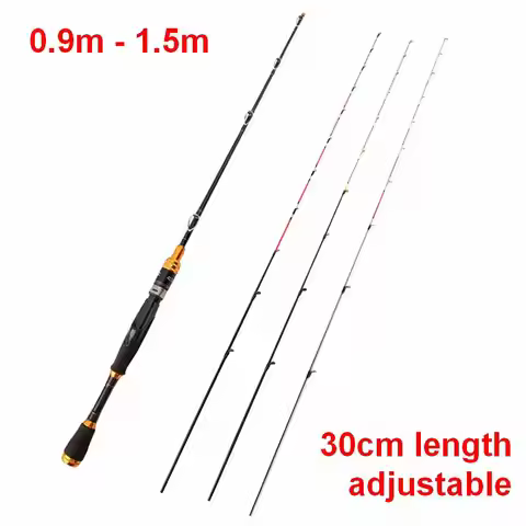 ZZ100 Short Section Portable 30cm Adjustable Boat Ice Raft Fishing Rod Titanium or Semi Titanium Tip