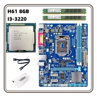 GIGABYTE Used 1155 H61M-DS2 H61M-S1 I3-3220 CPU Desktop with Integrated Intel Motherboard + CPU Bund