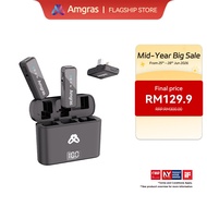 Amgras SoundMeta III Pro ANC Wireless Lavalier Microphone With ANC Active Noise Cancelling Dual-Chan