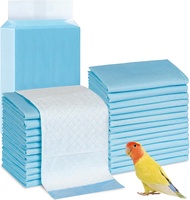 Pawfly 40 Sheets Bird Cage Liners 23.6" x 23.6" Super Absorbent Leak-Proof Bird Cage Paper Liners Cu
