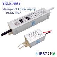 หม้อแปลงไฟฟ้ากันน้ำ IP67 AC100V ~ 265V ถึง DC 12V ไดรเวอร์ LED 12W 20W 36W อะแดปเตอร์กลางแจ้ง