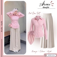 KEMEJA One Set 3in1 Latest 2026 Alora Outfit (Shirt Pants Hijab) Korean Style Fashion for Teenagers 