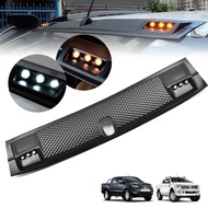 แก๊บหลังคา ไฟมี LED ขาว คิ้วหลังคา สปอยเลอร์ หลังคา รุ่น ฟอร์ด เรนเจอร์ FORD RANGER T6 WILDTRAK ปี 2012 - 2018 สีดำด้าน 1 ชิ้น