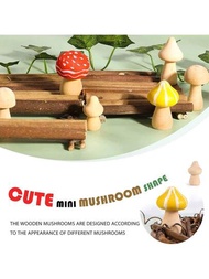 迷你木製蘑菇和多肉微景觀苔蘚裝飾可愛迷你模型盆栽景觀道具一個裝