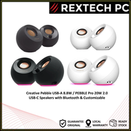 REXTECH Creative Pebble USB / Pebble Pro Minimalist 2.0 USB-C Computer Speakers with Bluetooth 5.3 a