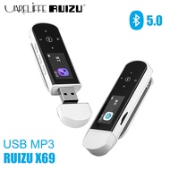 Uareliffe RUIZU X69 USB MP3 Music Player No Built-in Memory LCD Screen Bluetooth5.0 USB Flash Drive Support SD Card FM Pedometer Metal Shell Portable Digital Walkman