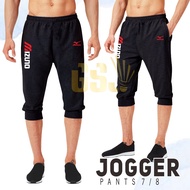 HITAM Jogger pants men's women's sports training pants black joggers 7/8 short sweatpants badminton 