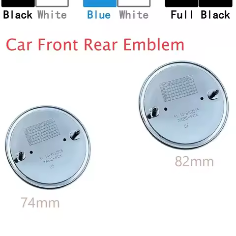 2pcs 82mm/74mm Chrome Base Front Rear boot badges hood trunk Emblem logo for b m w E46 E39 E38 E90 E