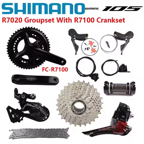 SHIMANO 105 Series R7025 ST-R7020+BR-7070 2x11 Speed Set With R7100 Crankset R7000 Front Rear Derail