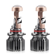 Roadsun หลอดไฟไฟหน้ารถ LED HB3 2ชิ้นเลนส์โปรเจ็คเตอร์ขนาดเล็กไฟหน้า50000LM สุดสว่าง CSP Canbus ไม่มี